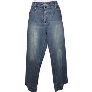 CO & EDDY Womens Blue High Rise Wide Leg Cropped Jeans Sz‎ 8 Comfort Stretch Y2K